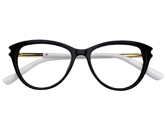 cat-eye styling with modern gold-tone accents.