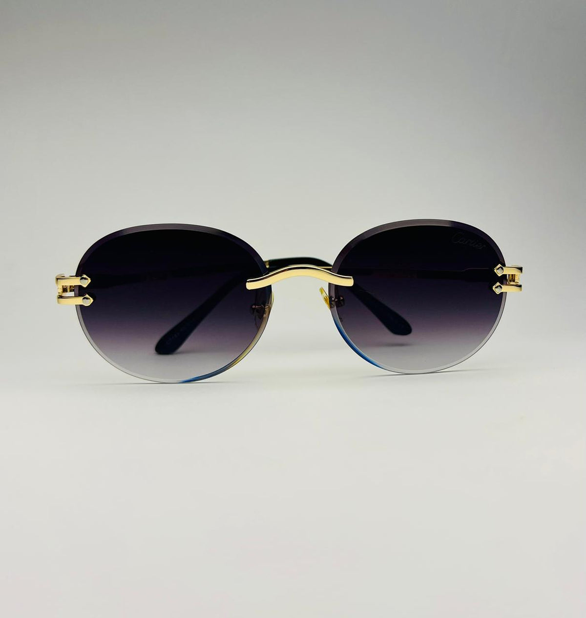 Luxury Rimless Oval Sunglasses – Cartier Inspired