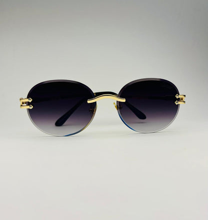 Luxury Rimless Oval Sunglasses – Cartier Inspired