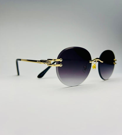 Luxury Rimless Oval Sunglasses – Cartier Inspired