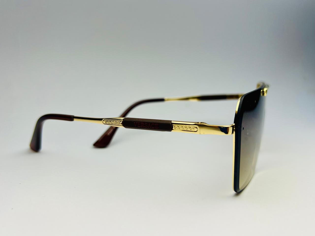 Versace VE2249 Luxury Shield Sunglasses – Brown Gradient